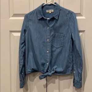 Madewell Denim Tie Top SZ Small